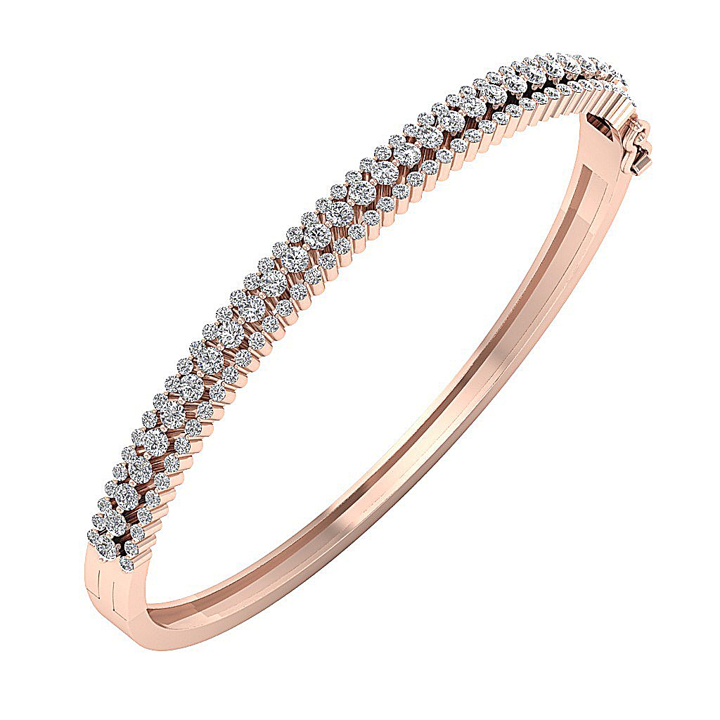 Diamond Bangles 14k/18k Solid Gold Round Diamonds VVS1/VS1/SI1/I1 2.00Ct