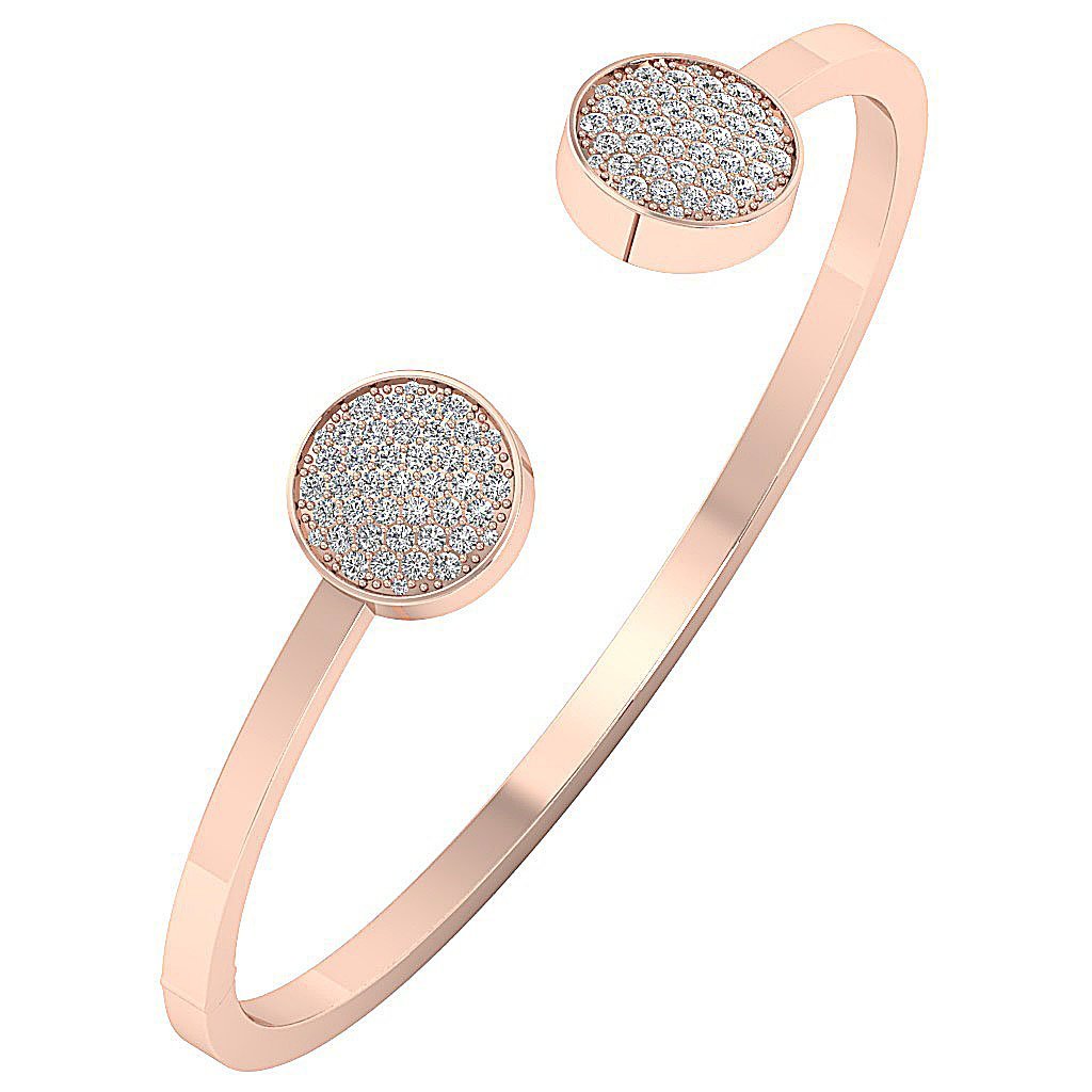Natural Diamond Bangles VVS1/VS1/SI1/I1 1.00 Ct 14k/18k White Yellow Rose Gold