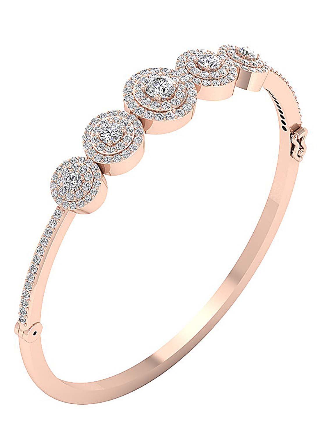 Diamond Bangles 14k/18k White Yellow Rose Gold VS1/SI1/I1 3.50Ct Natural Diamonds
