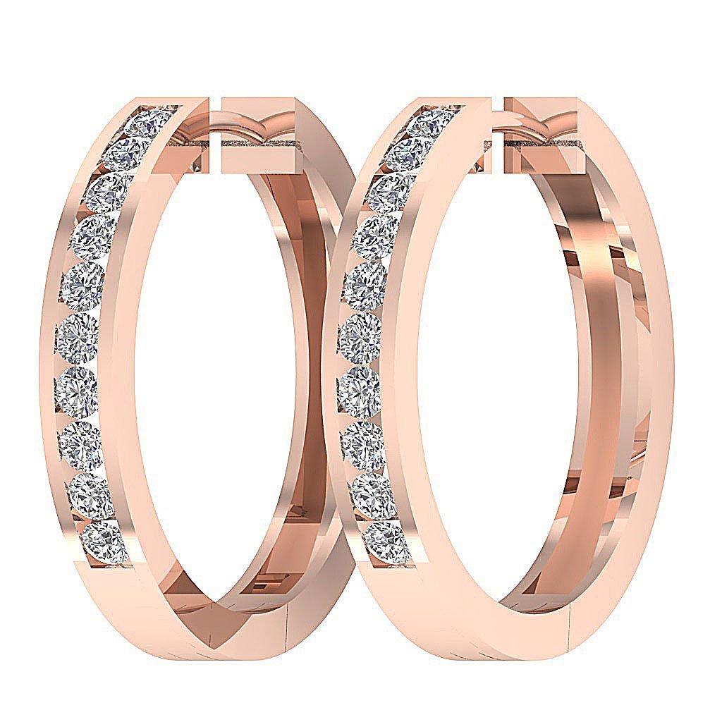 14kGoldChannelSetHoopsEarring