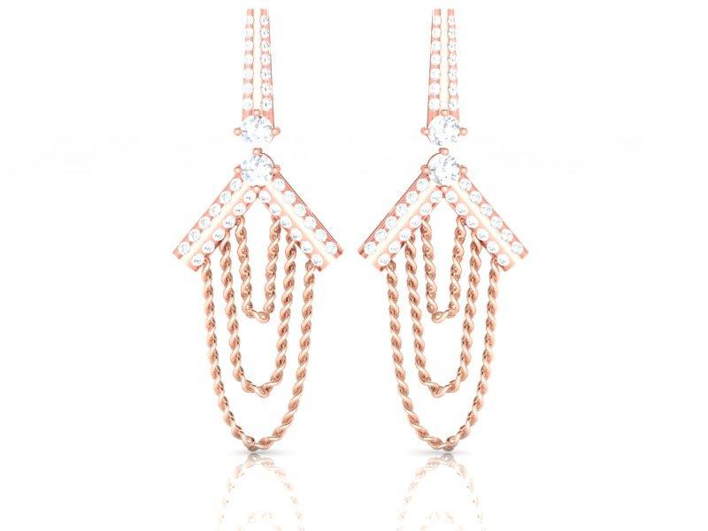 18k/14k Solid Gold Chandelier Wedding Earrings Genuine Diamond I1 G 1.10 Ct Prong Set