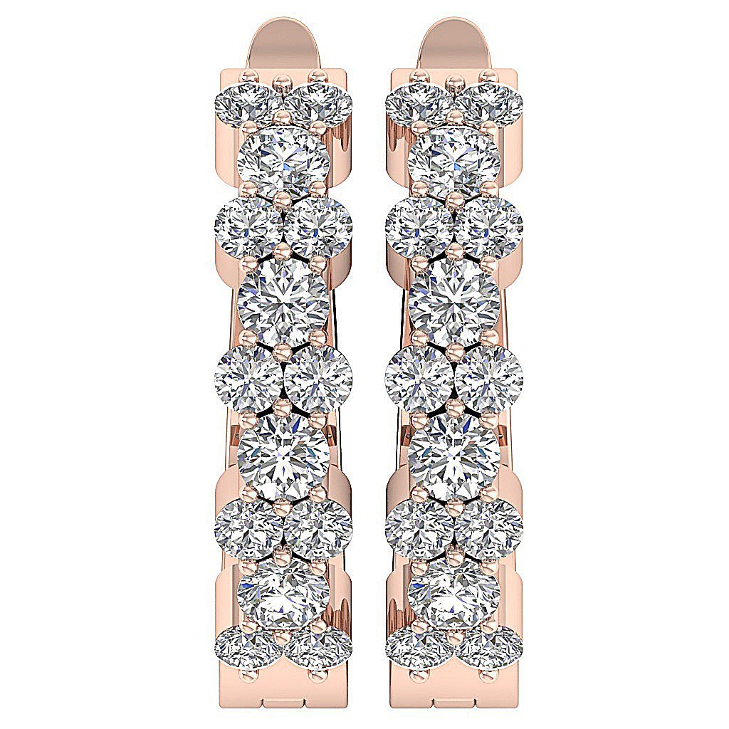 14k Rose Gold Wedding Earring