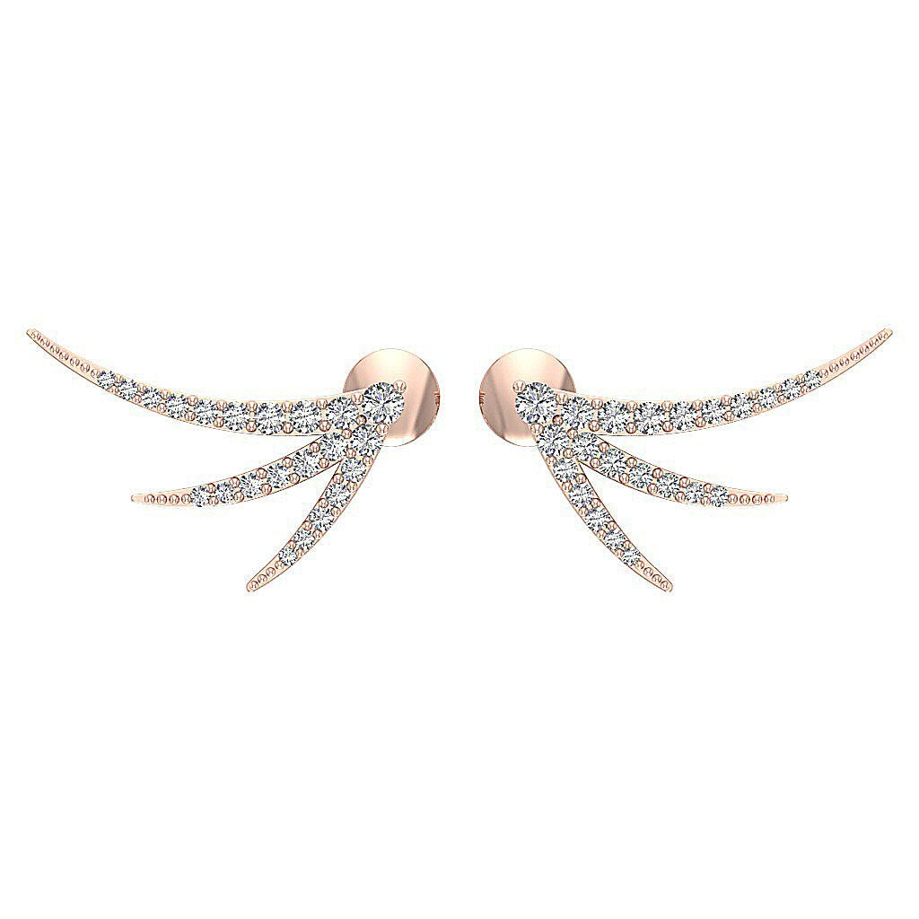Round Diamond Fashion Anniversary Earrings SI1/I1 G 0.60 Ct 18k/14k White Gold Prong Set