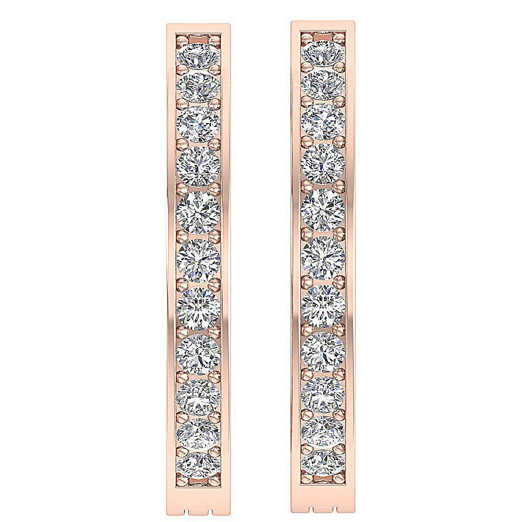 14k Rose Gold Engagement Hoops Earring