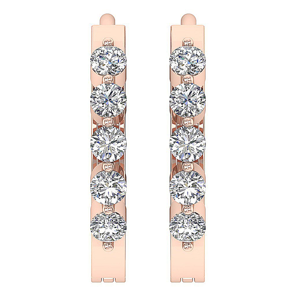 14k Rose Gold Hoops Earring