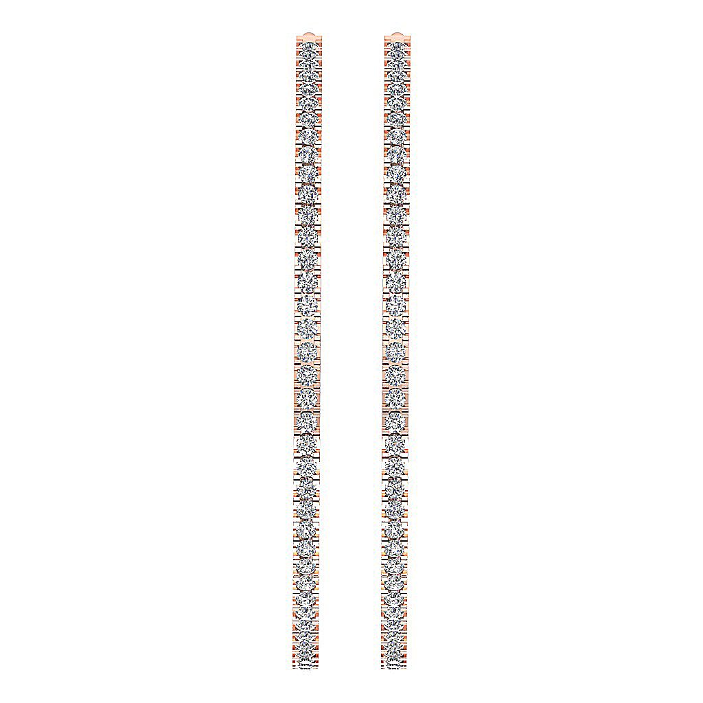 Pave Set Inside Outside Hoop Anniversary Earrings Round Diamond VVS1/VS1/SI1/I1 1.50 Ct 18k/14k White Yellow Rose Gold