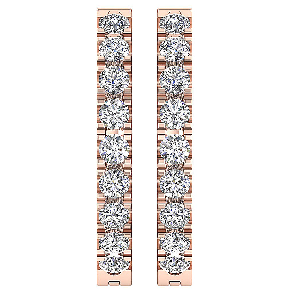 14k Rose Gold Hoops Earring