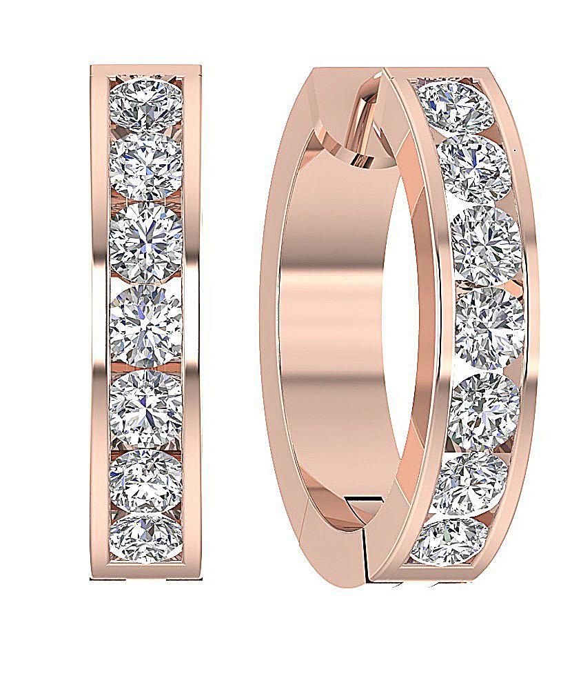 14k Rose Gold Large Hoops Earring