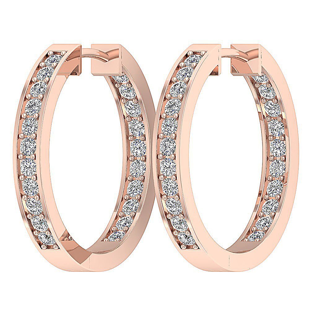 14k Rose Gold HoopsEngagementEarring