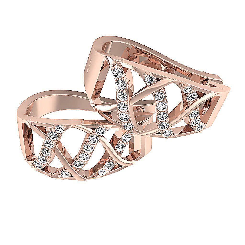 14kRoseGoldHoopsEarringPaveSet