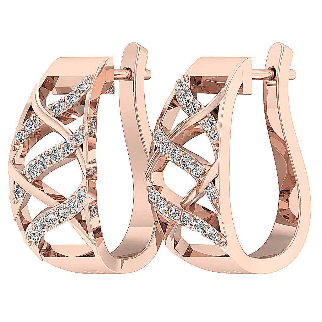 14kRoseGoldMediumHoopsAnniversaryEarring