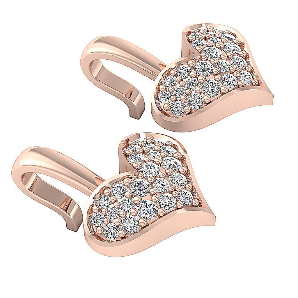 Dangle Heart Anniversary Earrings Round Diamond VVS1/VS1/SI1/I1 G 0.50 Ct 18k/14k Solid Gold