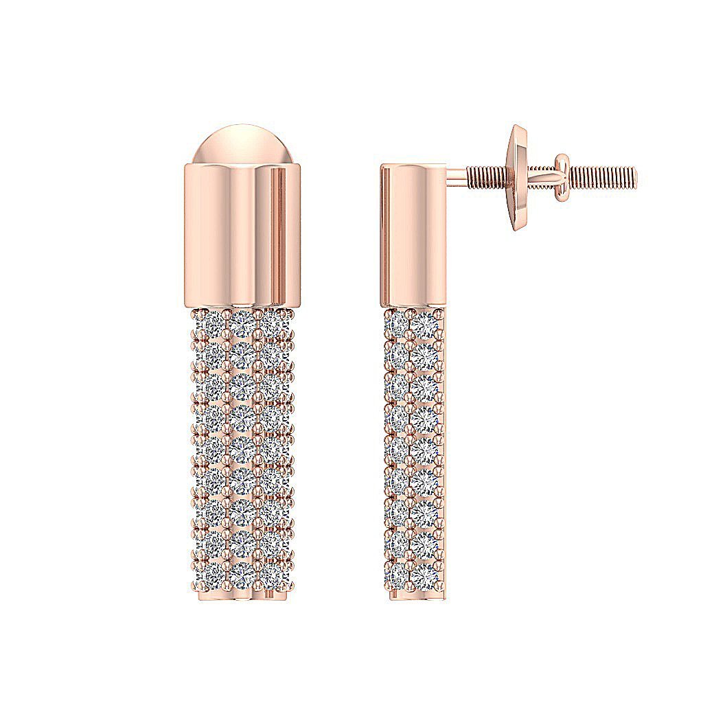 Fashion Anniversary Earrings Round Diamond VVS1/VS1/SI1/I1 G 0.40 Ct 18k/14k Solid Gold Prong Set