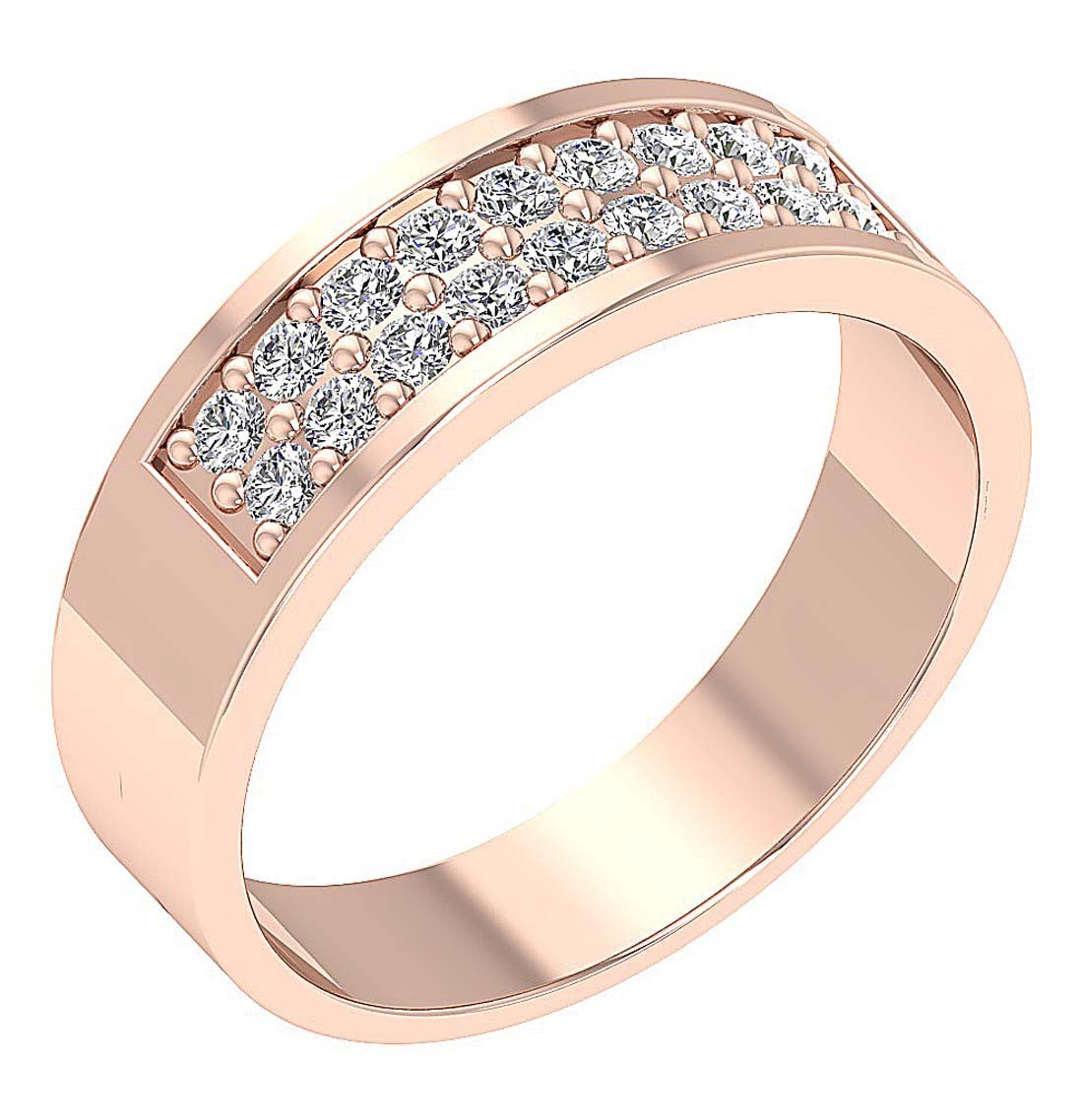 SI1/I1 G 0.75Ct 14k Solid Gold Natural Diamond Mens Engagement Ring Prong Set Width 7.20MM