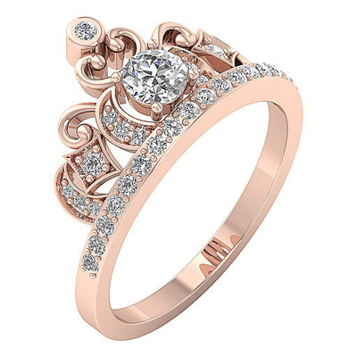 11.20 MM Solitaire Engagement Ring I1 G 0.65 Ct Natural Diamond 14k White Gold Prong Bezel Set