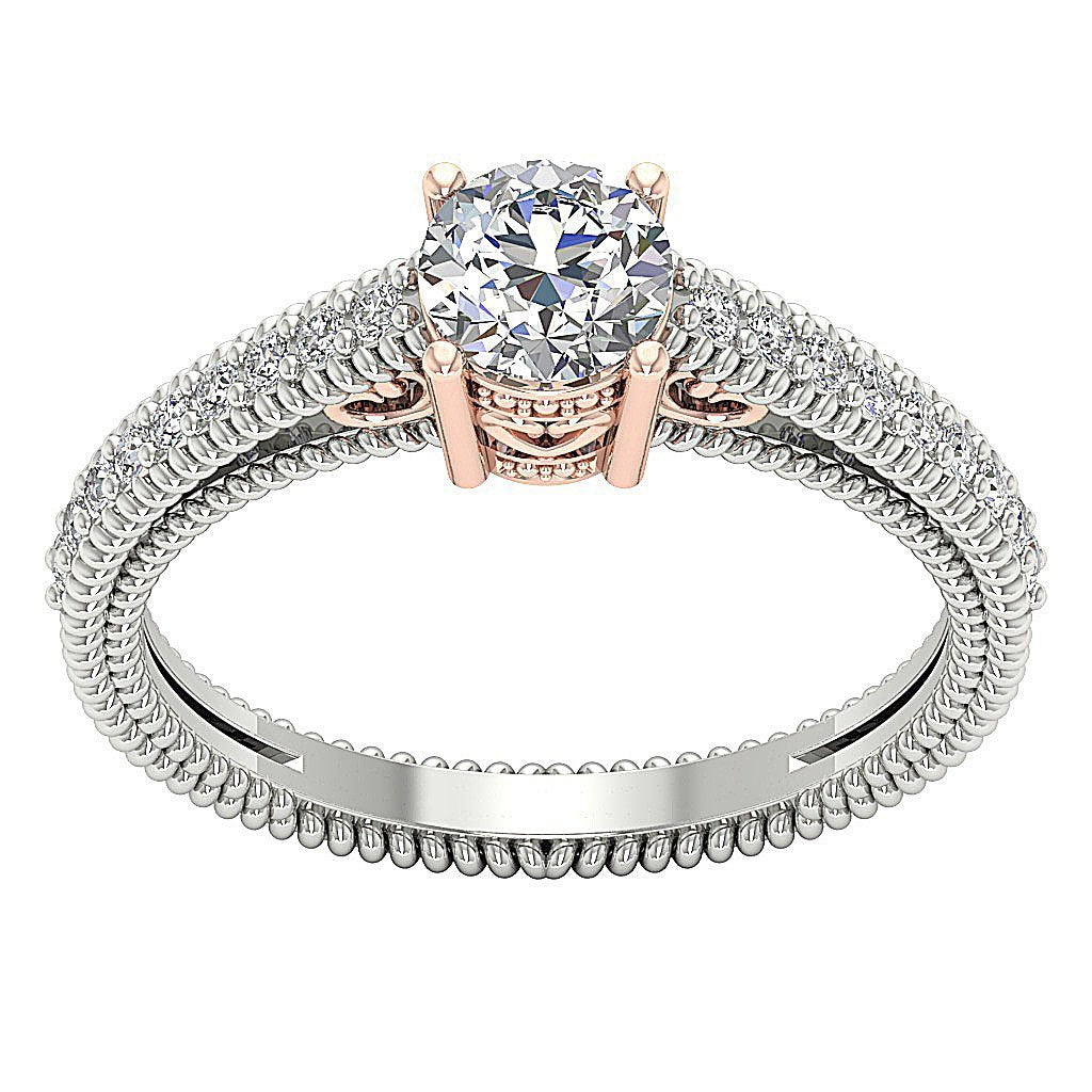 5.50 MM Accent Solitaire Wedding Ring Genuine Diamond I1 G 1.00 Ct 14k Solid Gold Prong Set