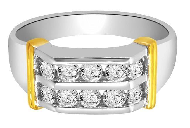14k Two Tone Gold SI1/I1 G 0.80Ct Mens Wedding Ring Round Diamond Channel Set Width 8.00MM