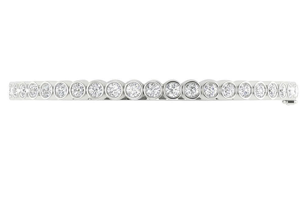 Diamond Bangles VVS1/VS1/SI1/I1 1.85Ct Natural Diamonds 14k/18k White Yellow Rose Gold Bezel Set