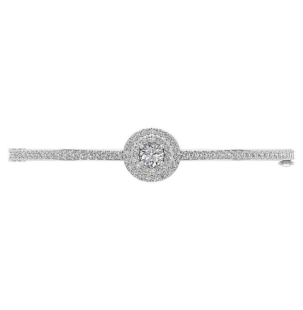 Diamond Bangles 14k/18k White Yellow Rose Gold SI1/I1 G 2.25Ct Natural Diamonds