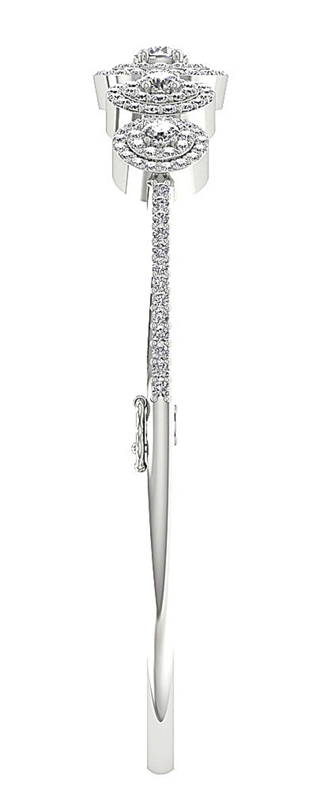 Diamond Bangles 14k/18k White Yellow Rose Gold VS1/SI1/I1 3.50Ct Natural Diamonds