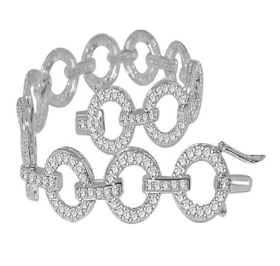 14k/18k Solid Gold Designer Bracelet VVS1VS1/SI1/I1 3.50 Ct Round Diamonds Pave Set