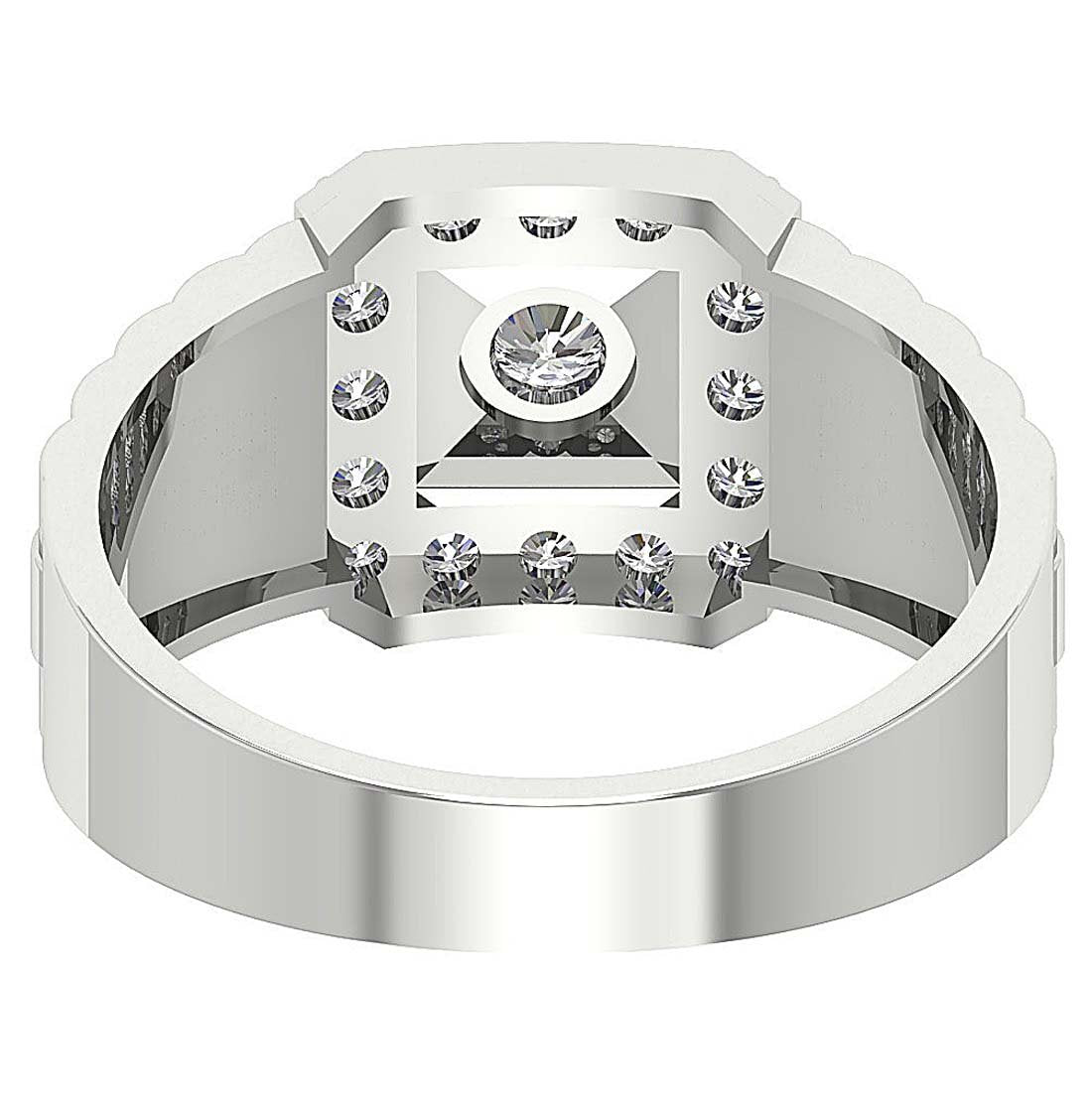 14k Yellow Gold SI1/I1 G 0.90 Ct Men Solitaire Anniversary Ring Round Diamond Bezel Set 11.85 MM