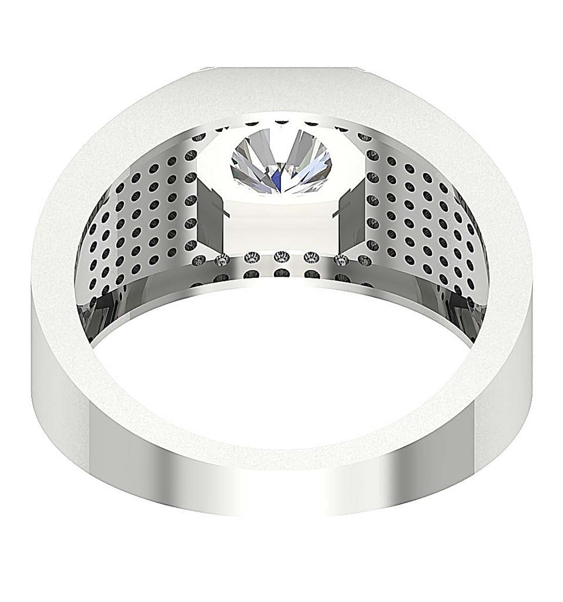 I1 G 1.65Ct 14k Solid Gold Mens Anniversary Ring Round Diamond Prong Set Width 12.00MM