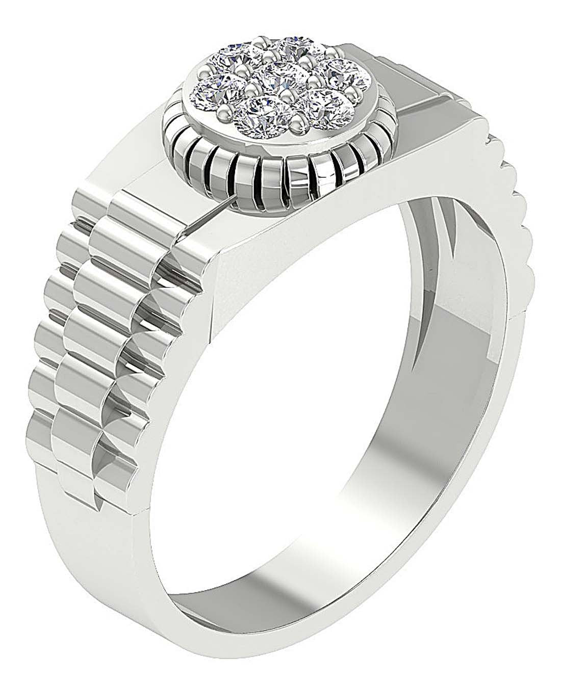 14k Solid Gold SI1/I1 G 0.50Ct Mens Anniversary Ring Natural Diamond Prong Set Width 10.00MM