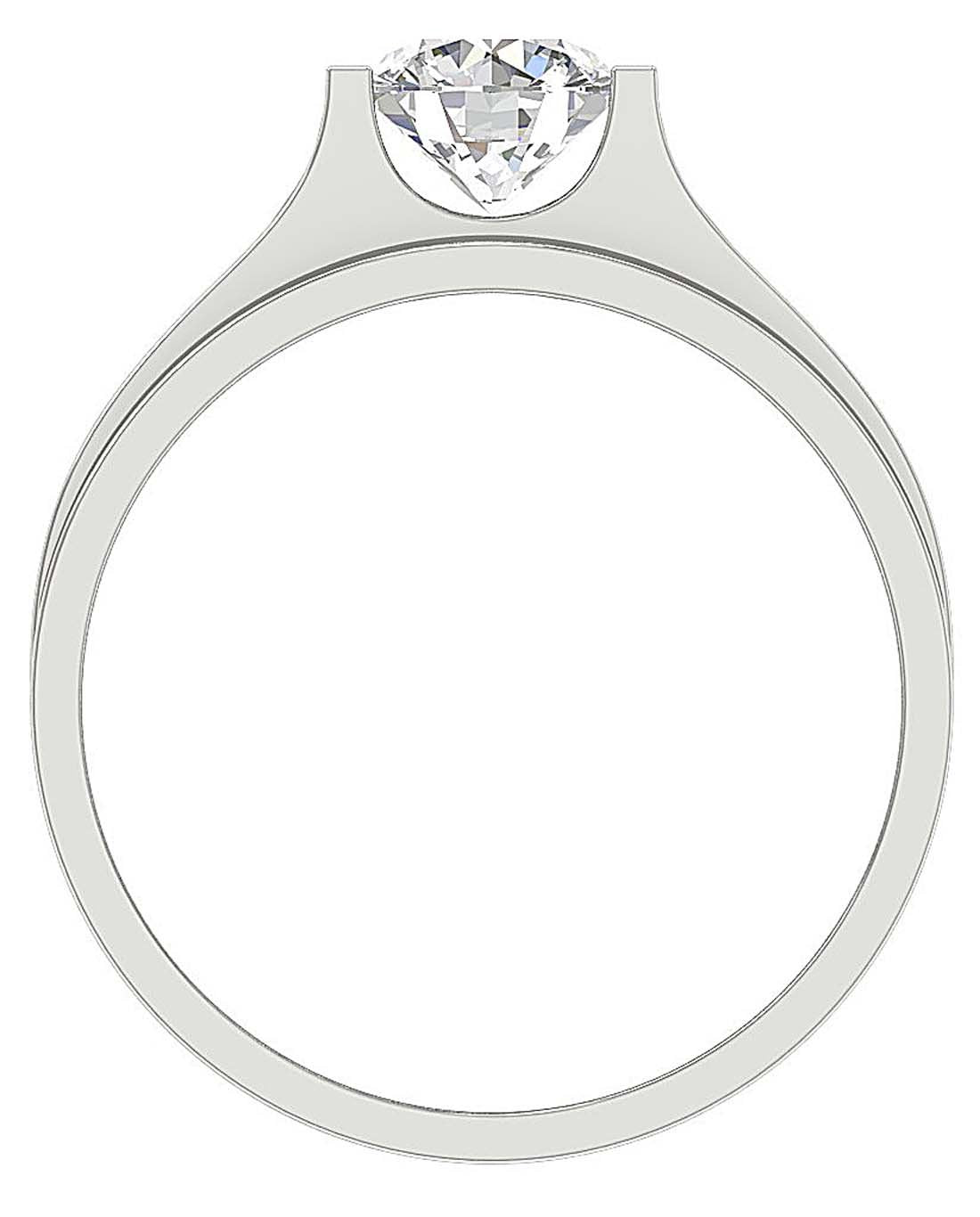 Natural Diamond Men Solitaire Engagement Ring I1 G 1.00 Ct Bar Set 14k White Gold 7.50 MM