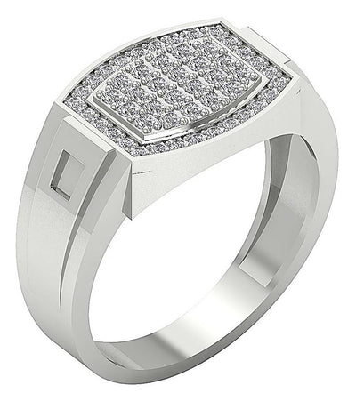Mens Anniversary Ring 14k Solid Gold SI1/I1 G 0.80Ct Round Diamond Prong Set Width 12.60MM