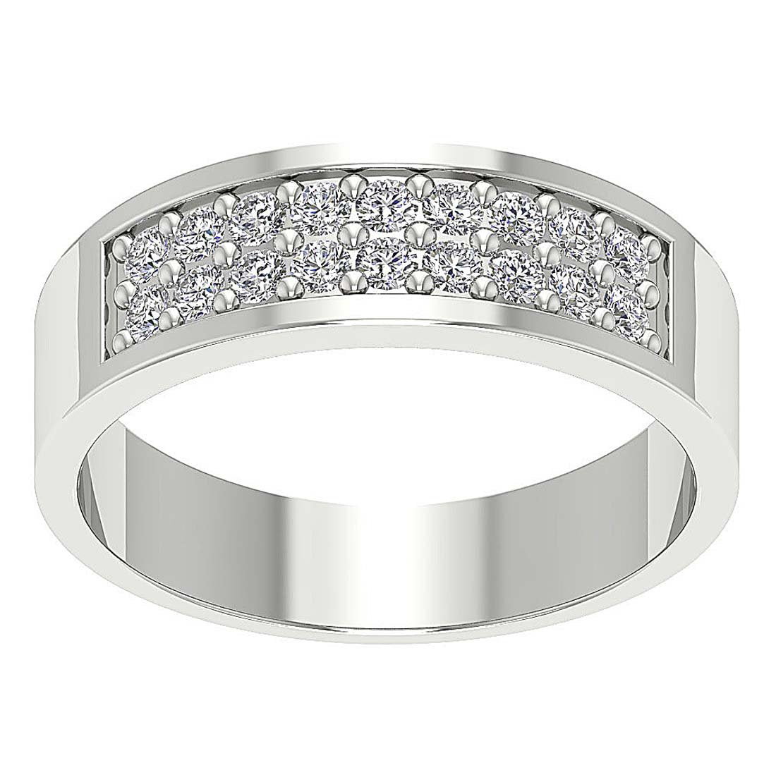 SI1/I1 G 0.75Ct 14k Solid Gold Natural Diamond Mens Engagement Ring Prong Set Width 7.20MM