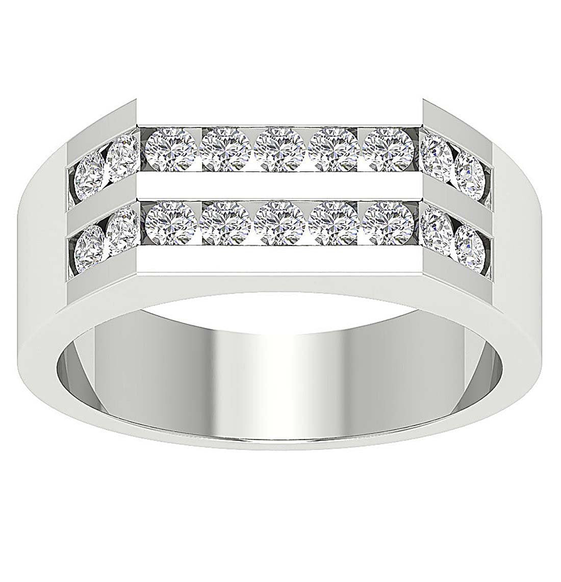 14k Solid Gold Natural Diamonds SI1/I1 G 1.00 Ct Mens Wedding Ring Channel Set Width 7.85MM