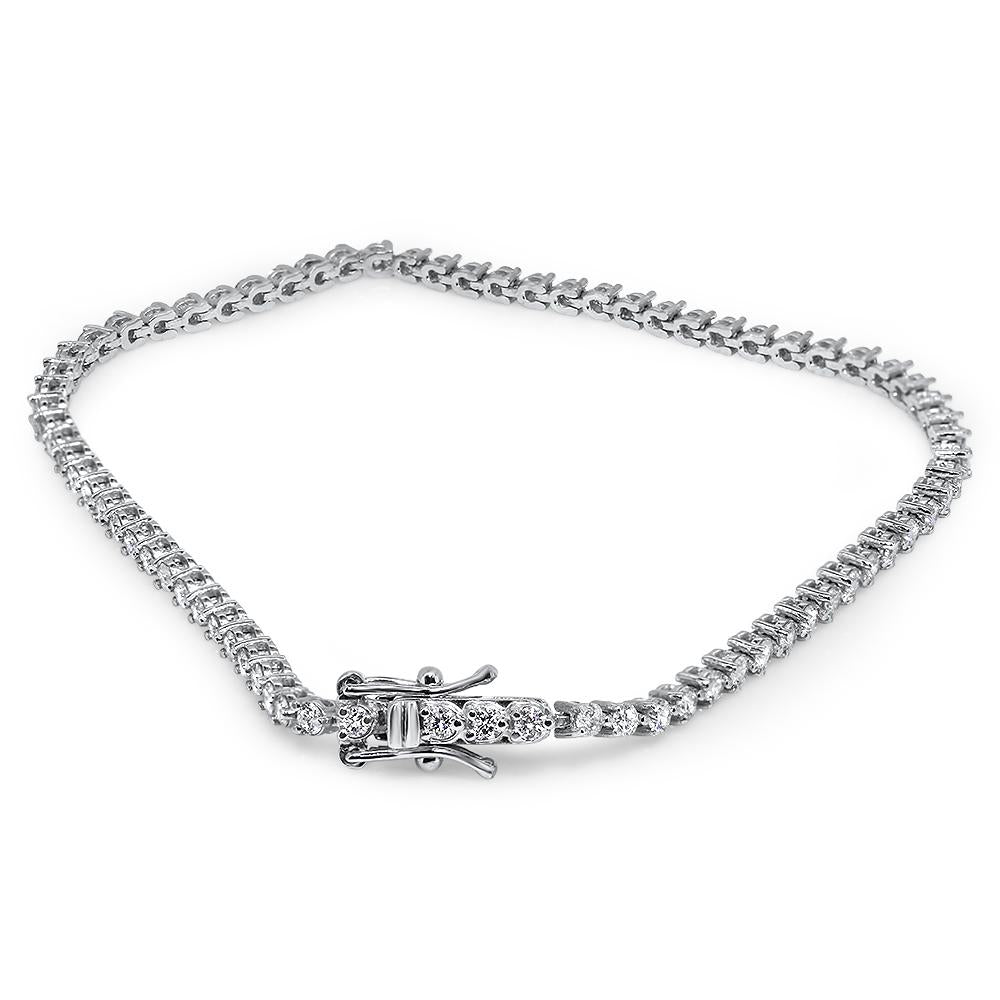 VS1/SI1/I1 14k Solid Gold G 2.50Ct Tennis Bracelet Natural Diamonds Prong Set 7.00Inch