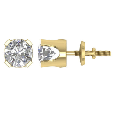 Solitaire Studs Earrings I1 G 0.30 Ct 14k / 18k Gold Natural Diamonds