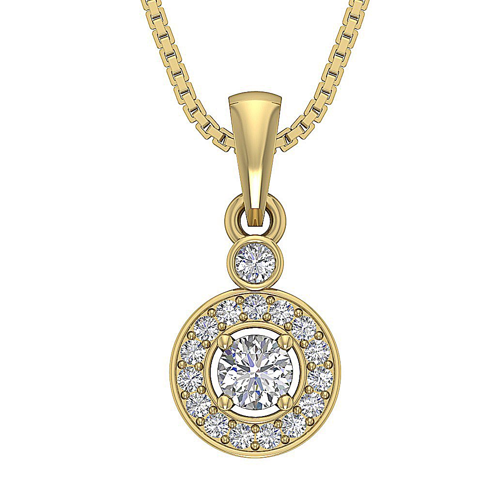 SI1/I1 G 0.60 Ct Circle Of Love Anniversary Pendants Round Diamond 14k/18k Yellow Gold Prong Set