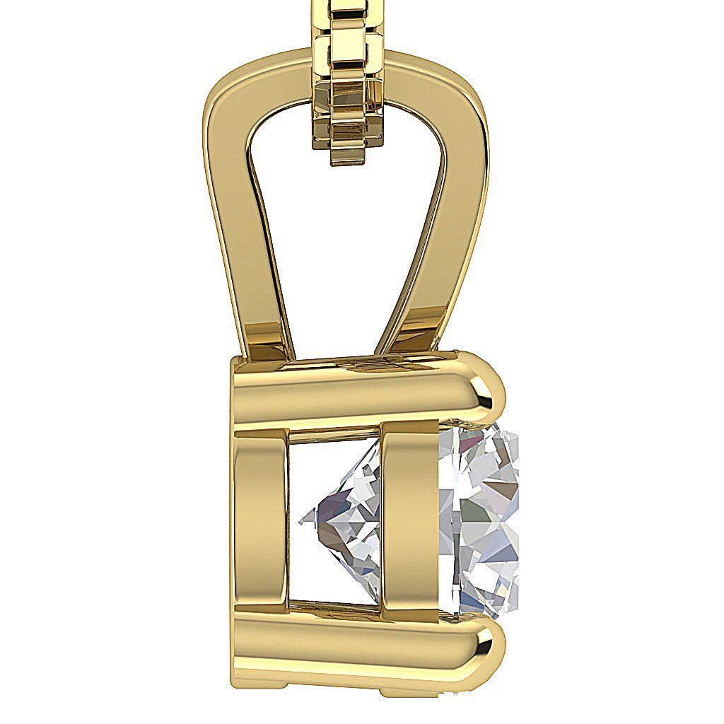 14k/18k White Yellow Rose Gold SI1/I1 G 1.00 Ct Solitaire Pendants Round Cut Diamonds Prong Set 6.29 MM