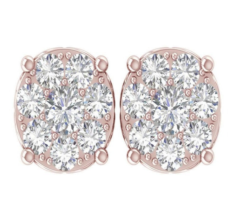 Natural Diamond Solitaire Studs Engagement Earrings VS1/SI1/I1 1.50 Ct 14k/18k White Gold Prong Set