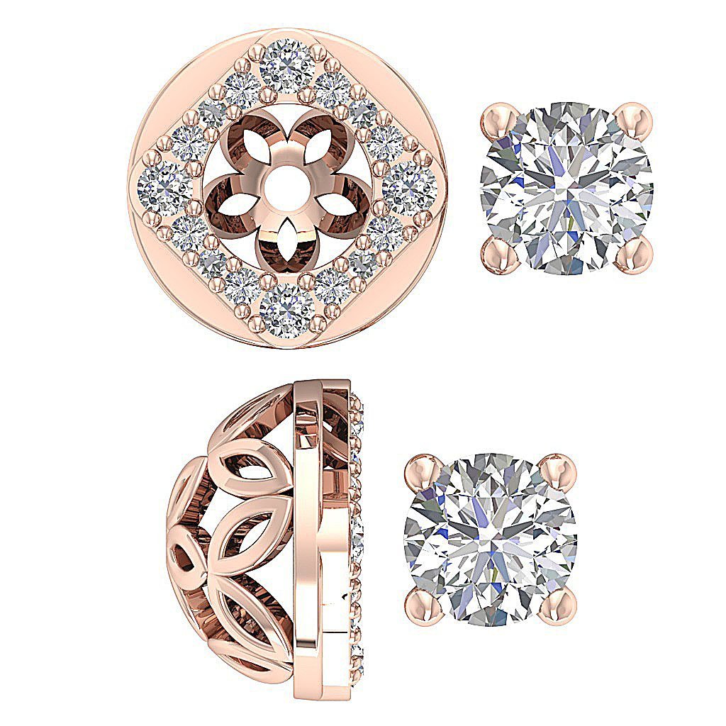 Designer Halo Solitaire Studs Earrings SI1 G 1.50 Ct 14k/18k Solid Gold Natural Diamond