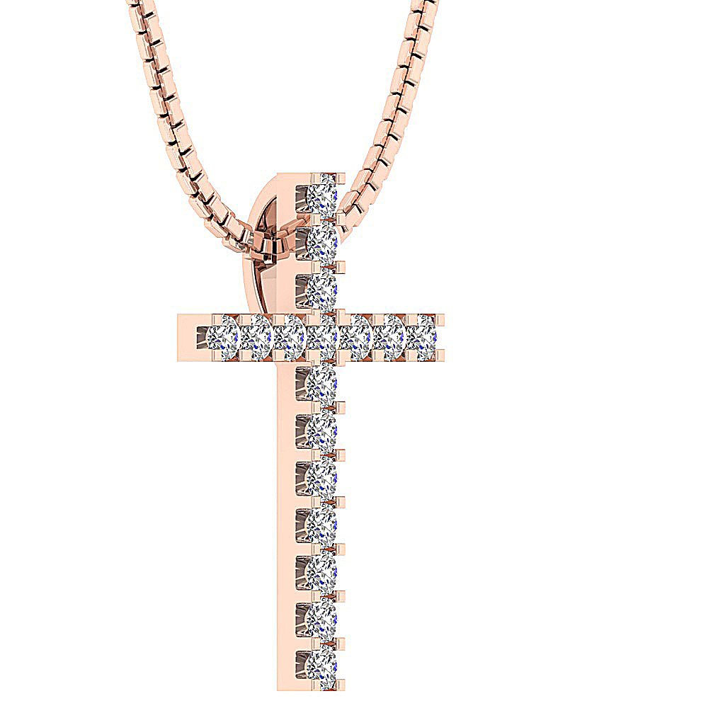 14kGoldNaturalDiamondCrossPendants