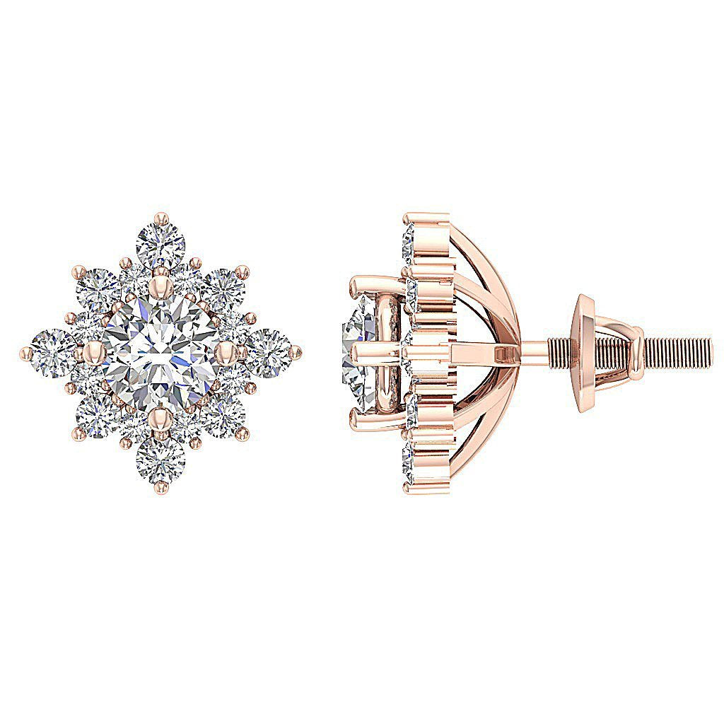 SI1/I1 G 1.80 Ct Solitaire Studs Anniversary Earrings Round Diamond 14k/18k Yellow Gold Prong Set