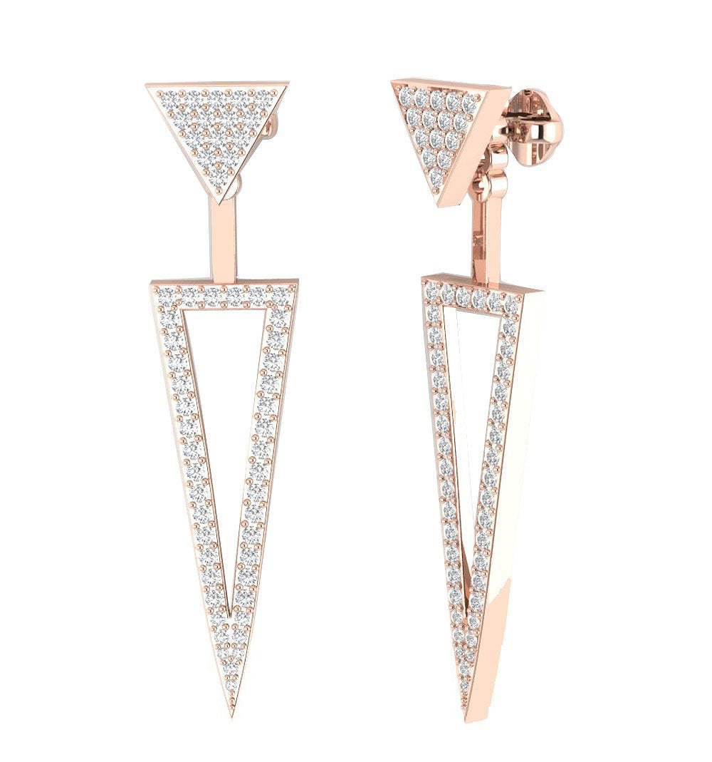 14k/18k Solid Gold Natural Diamonds I1 G 1.00 Ct Removable Jacket Studs Earrings Prong Set 9.00MM