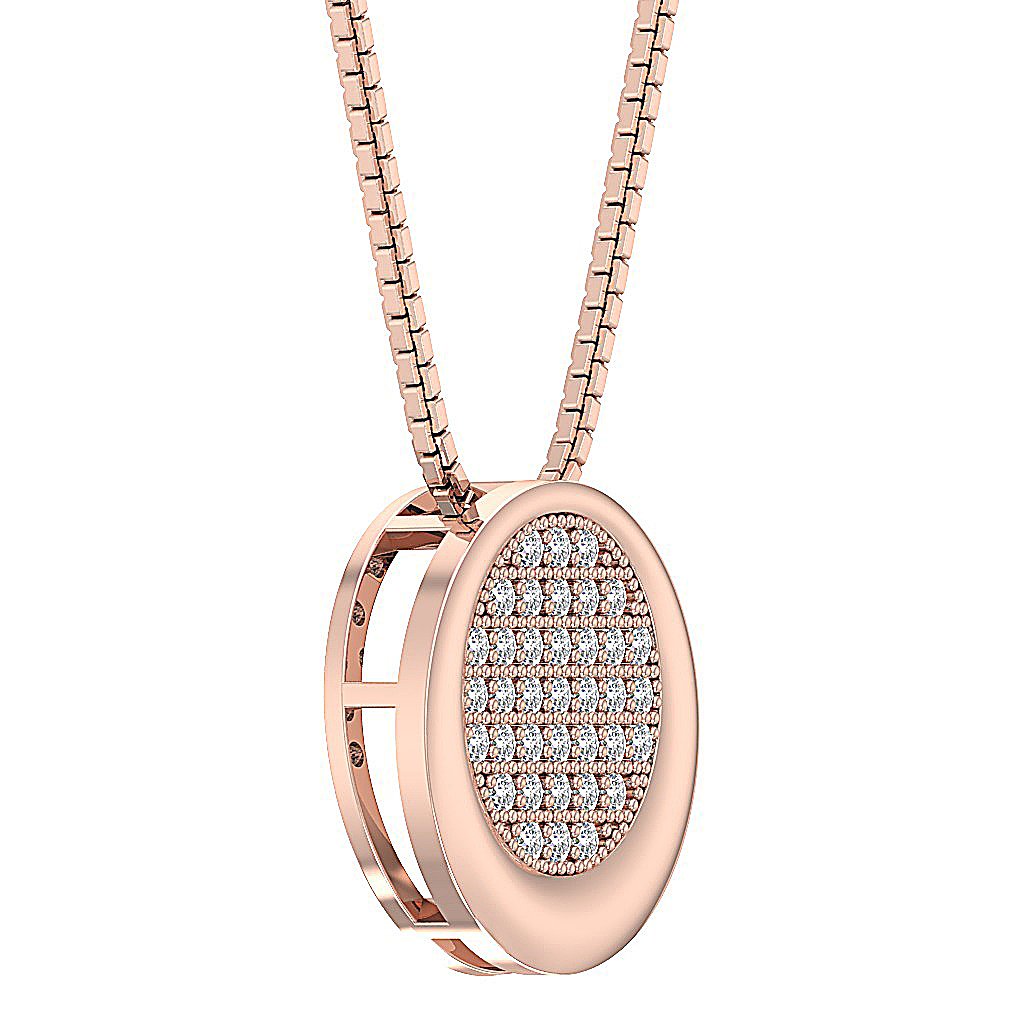 SI1/I1 G 0.45 Ct Circle Of Love Wedding Pendants Genuine Diamond 14k/18k Yellow Gold Prong Set