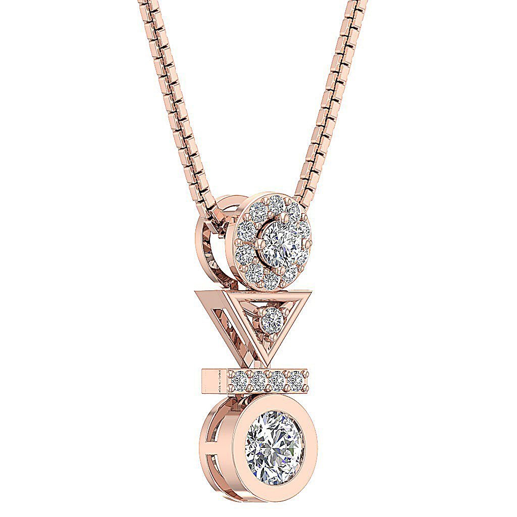 Fashion Pendants VS1/SI1/I1 G 0.60 Carat 14k/18k Solid White Gold Natural Diamond