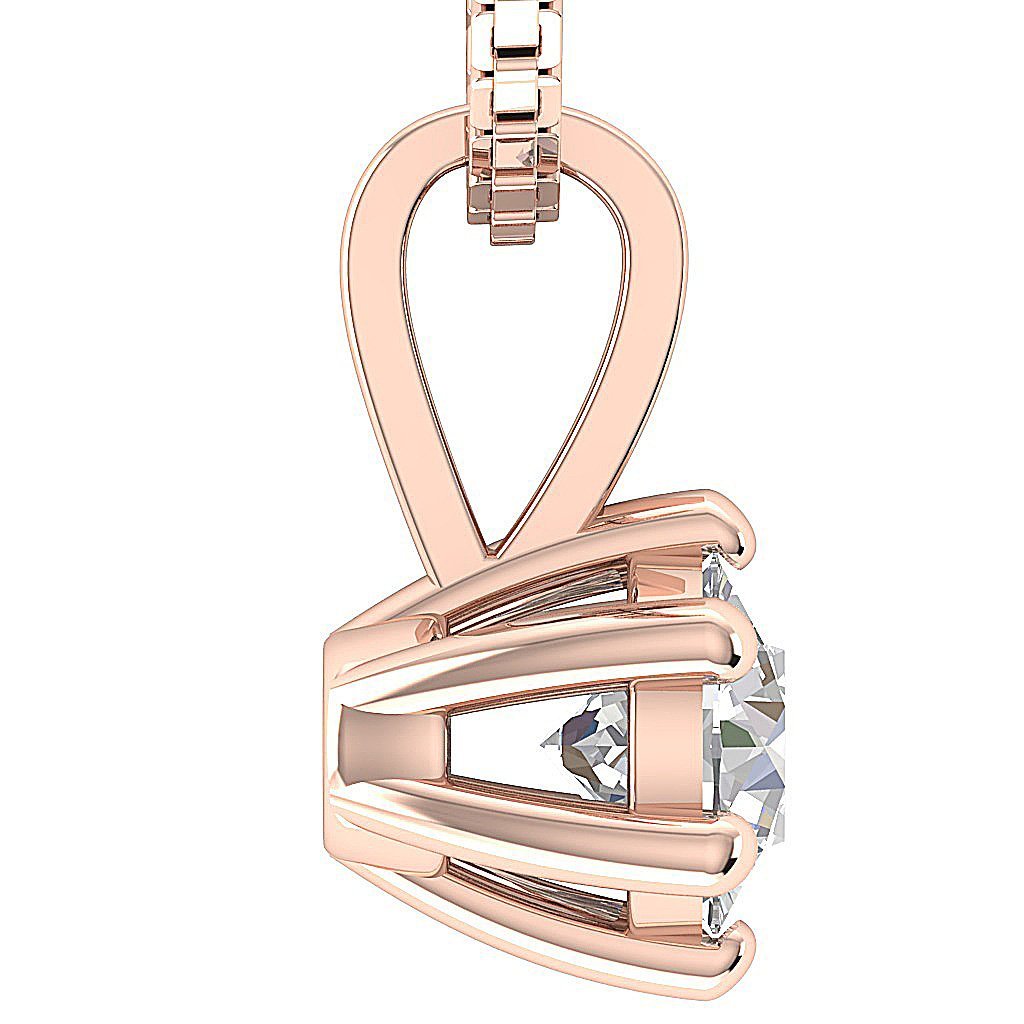 14k/18k White Yellow Rose Gold Solitaire Pendants VS1/SI1/I1 0.50 Ct Round Cut Diamonds Prong Set 5.00 MM