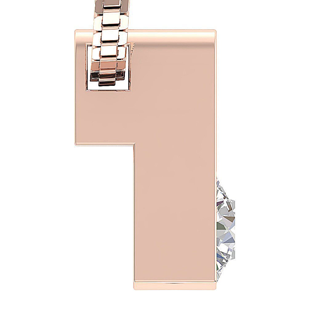 VS1/SI1/I1 0.50 Ct 14k/18k White Yellow Rose Gold Solitaire Pendants Round Cut Diamonds Bar Set 5.50 MM