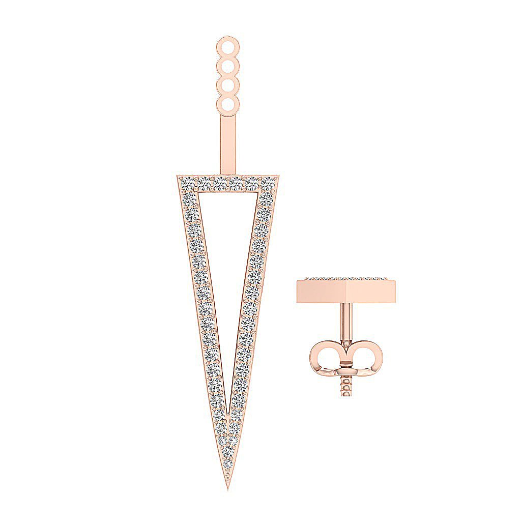 14k/18k Solid Gold Natural Diamonds I1 G 1.00 Ct Removable Jacket Studs Earrings Prong Set 9.00MM