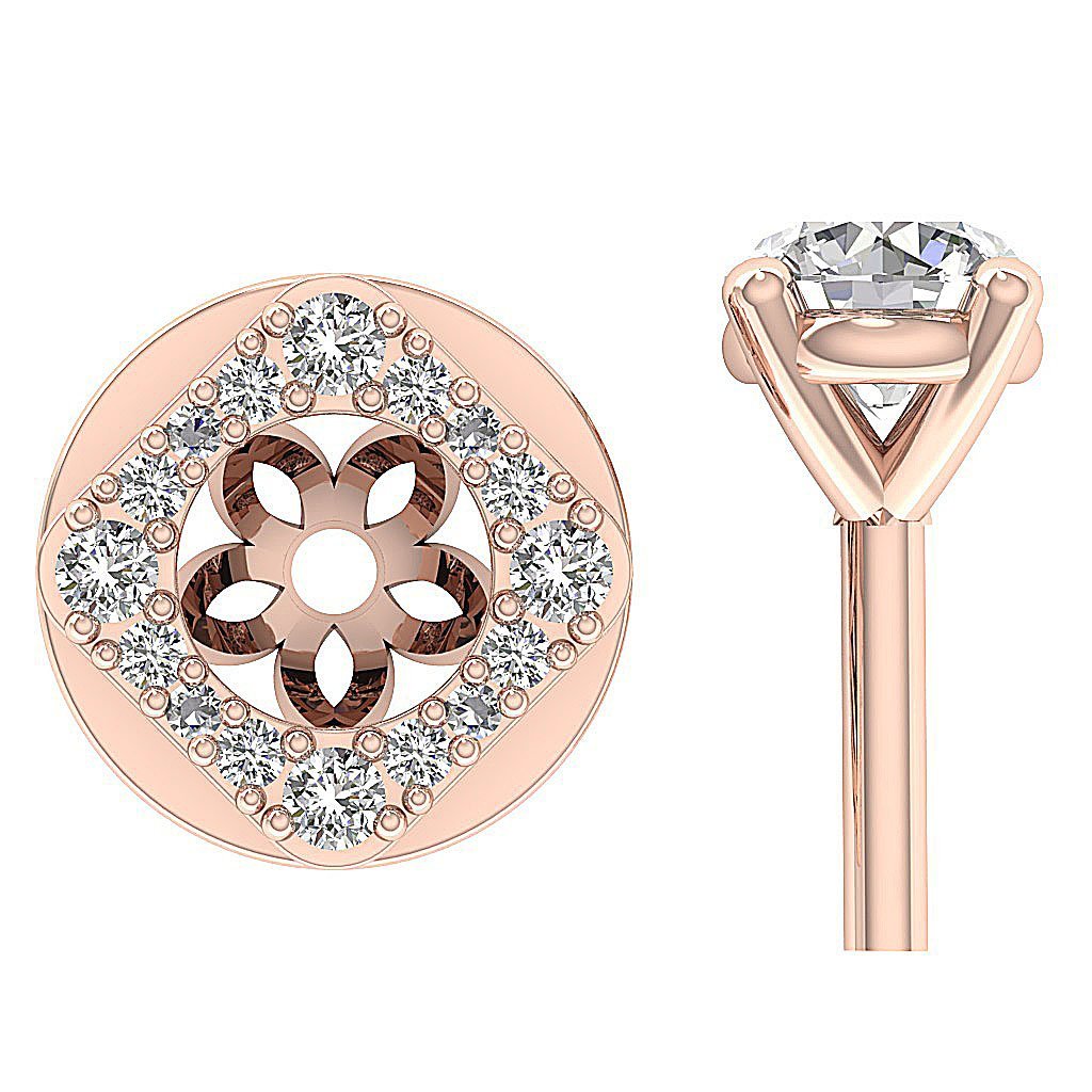 Designer Halo Solitaire Studs Earrings SI1 G 1.50 Ct 14k/18k Solid Gold Natural Diamond