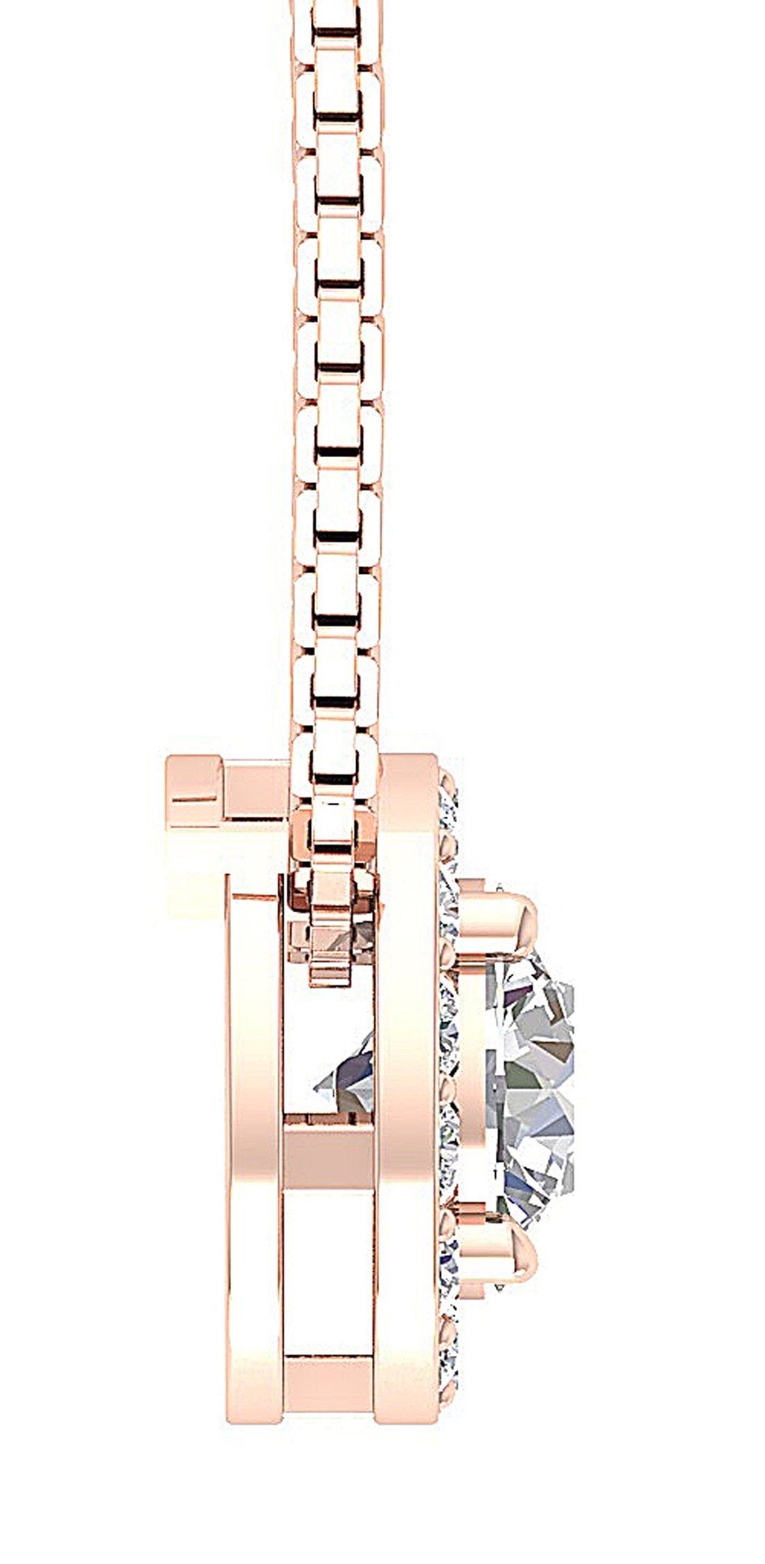Halo Cluster Pendant I1/SI1 G 1.00Ct Round Cut Diamond 14k/18k Solid Gold