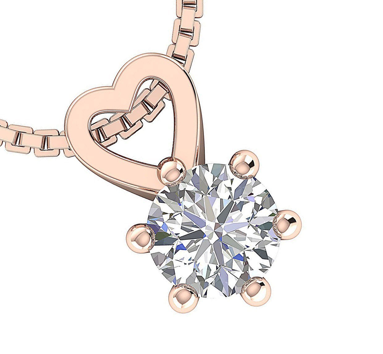 Solitaire Pendants VS1/SI1/I1 0.25Ct 14k/18k White Yellow Rose Gold Natural Diamonds