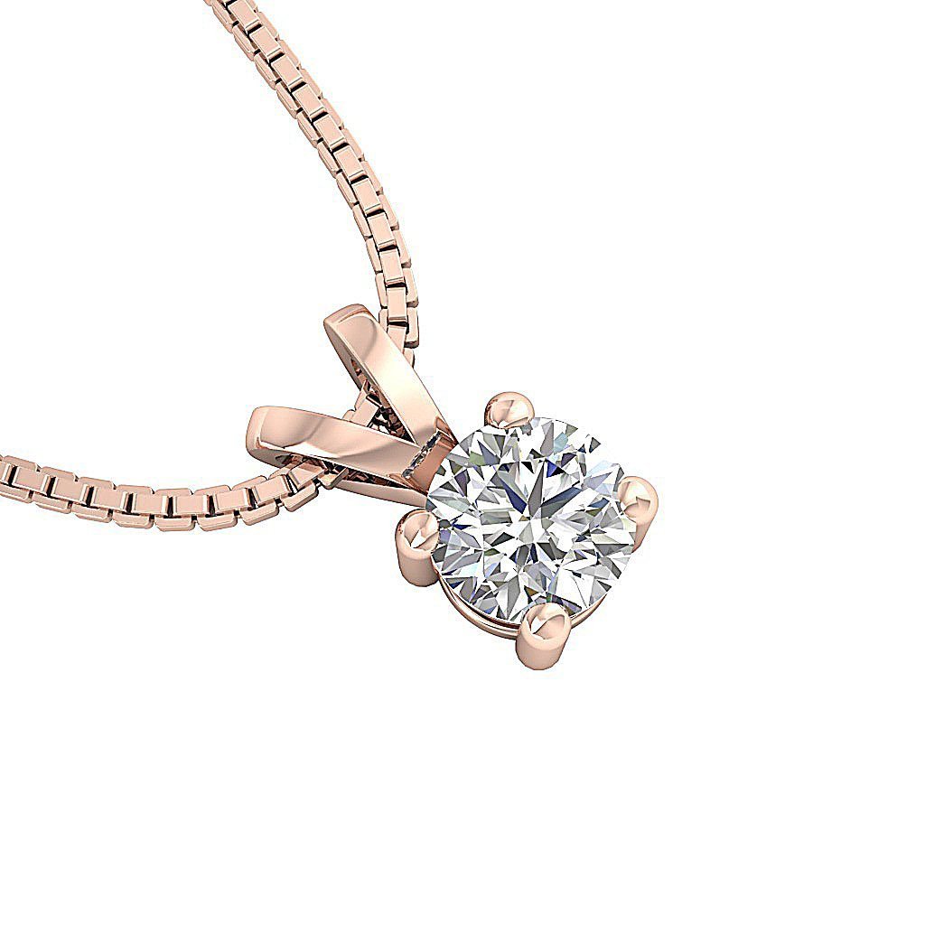 Solitaire Pendants 14k/18k Solid Gold VS1/SI1/I1 0.25 Ct Natural Diamonds Width 4.00 MM